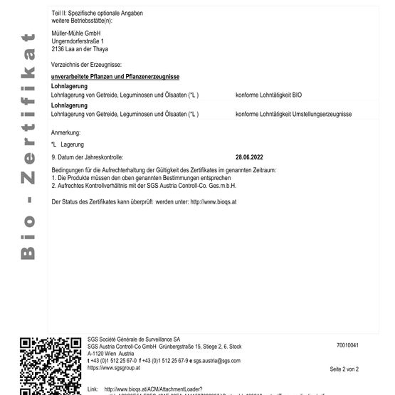 Bio Zertifikat